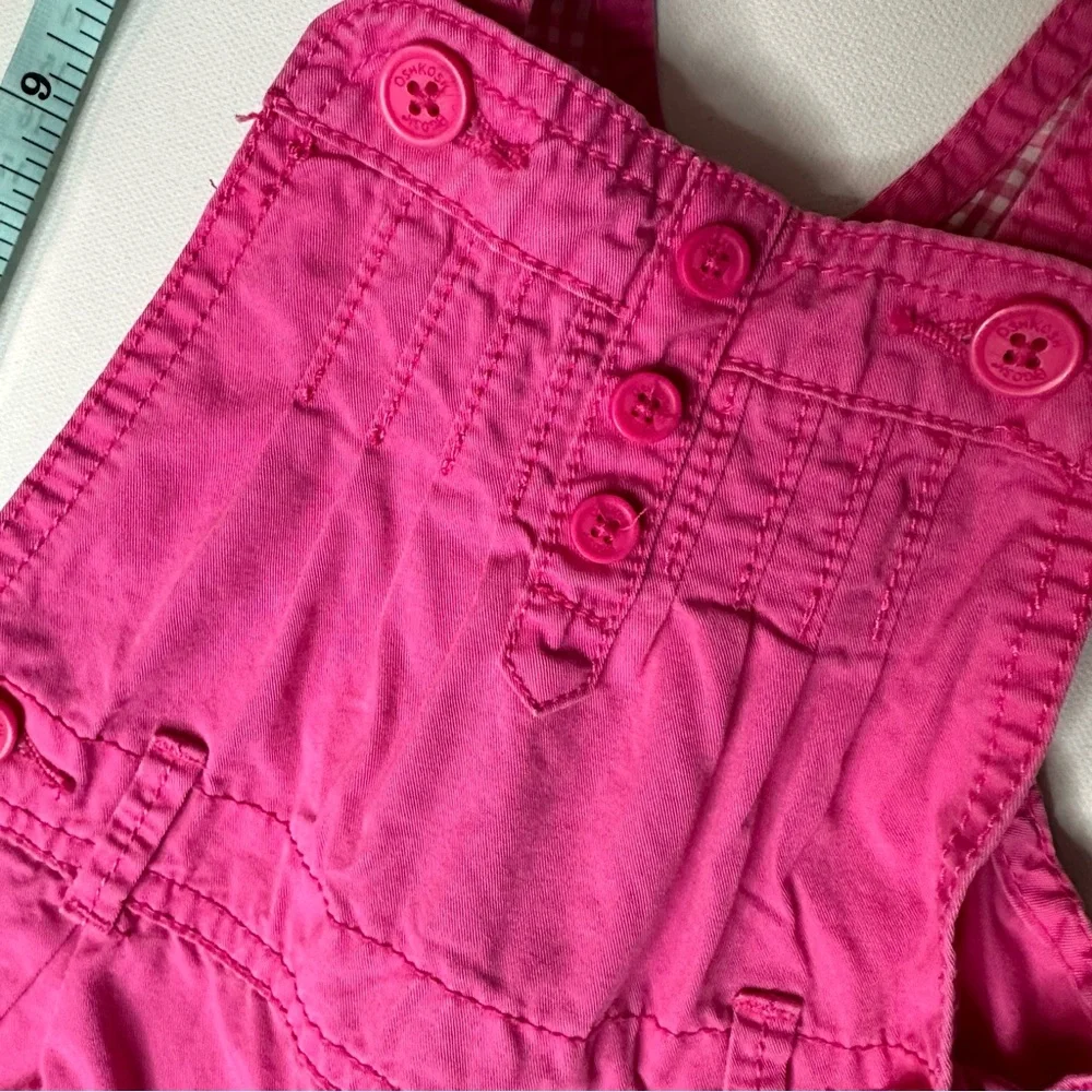 OshKosh B'gosh Pink Overall Shorts with Playful Trim